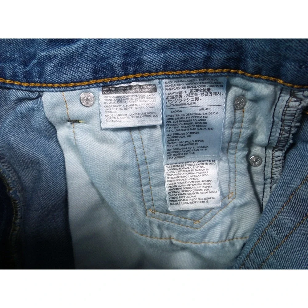 Levis 505 Mens Jeans 32 x 29 Blue Denim Straight Leg Regular Fit Mid Rise